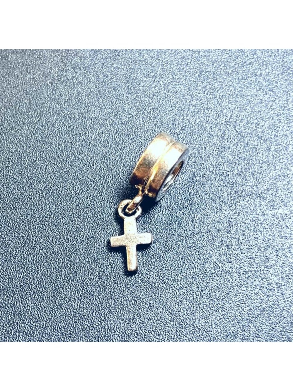 Cross Dangle Slide Charm Sterling Silver 925 Size 0.75" Length